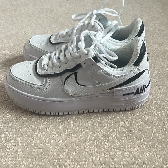 custom nike air force 1s black shadow. Worn once - Picture 3 of 3